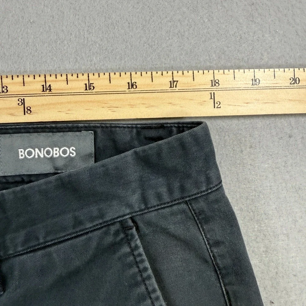 Bonobos Chino Pants Mens 36x34 Charcoal Slim Stretch Cotton Flat Front Casual